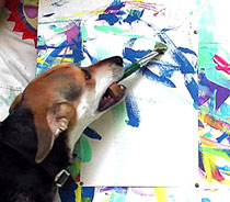 Sammy Painting a PAWtographed Picture